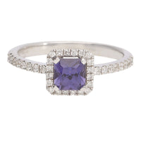 Unheated Sapphire and Diamond 18ct White Gold Cluster Ring (N) - Michael Jones Jeweller
