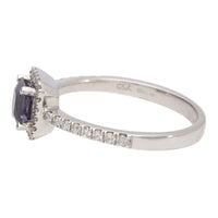Unheated Sapphire and Diamond 18ct White Gold Cluster Ring (N) - Michael Jones Jeweller
