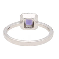 Unheated Sapphire and Diamond 18ct White Gold Cluster Ring (N) - Michael Jones Jeweller