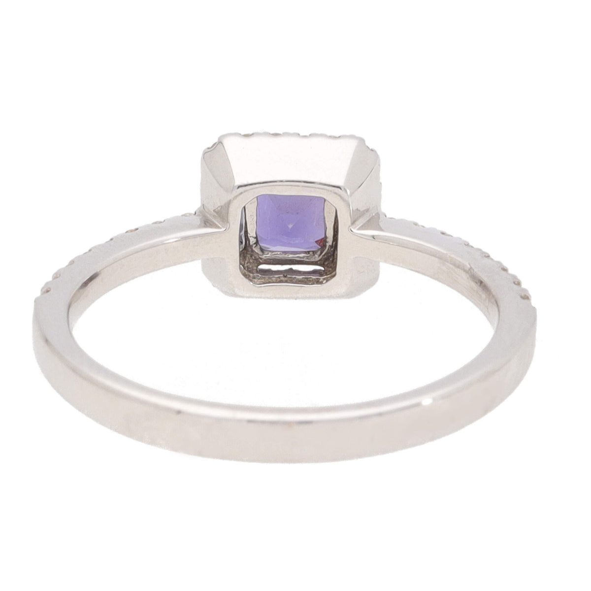 Unheated Sapphire and Diamond 18ct White Gold Cluster Ring (N) - Michael Jones Jeweller