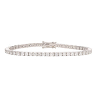 Diamond 5.67ct 18ct White Gold Tennis Bracelet - Michael Jones Jeweller