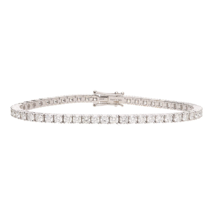 Diamond 5.67ct 18ct White Gold Tennis Bracelet - Michael Jones Jeweller