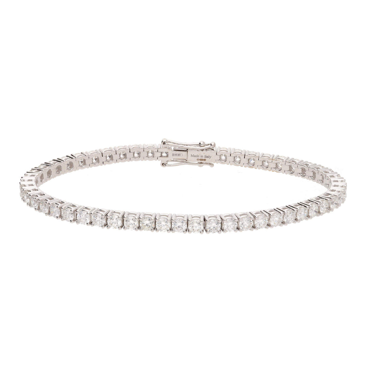 Diamond 5.67ct 18ct White Gold Tennis Bracelet - Michael Jones Jeweller