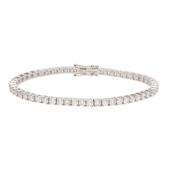 Diamond 5.67ct 18ct White Gold Tennis Bracelet - Michael Jones Jeweller