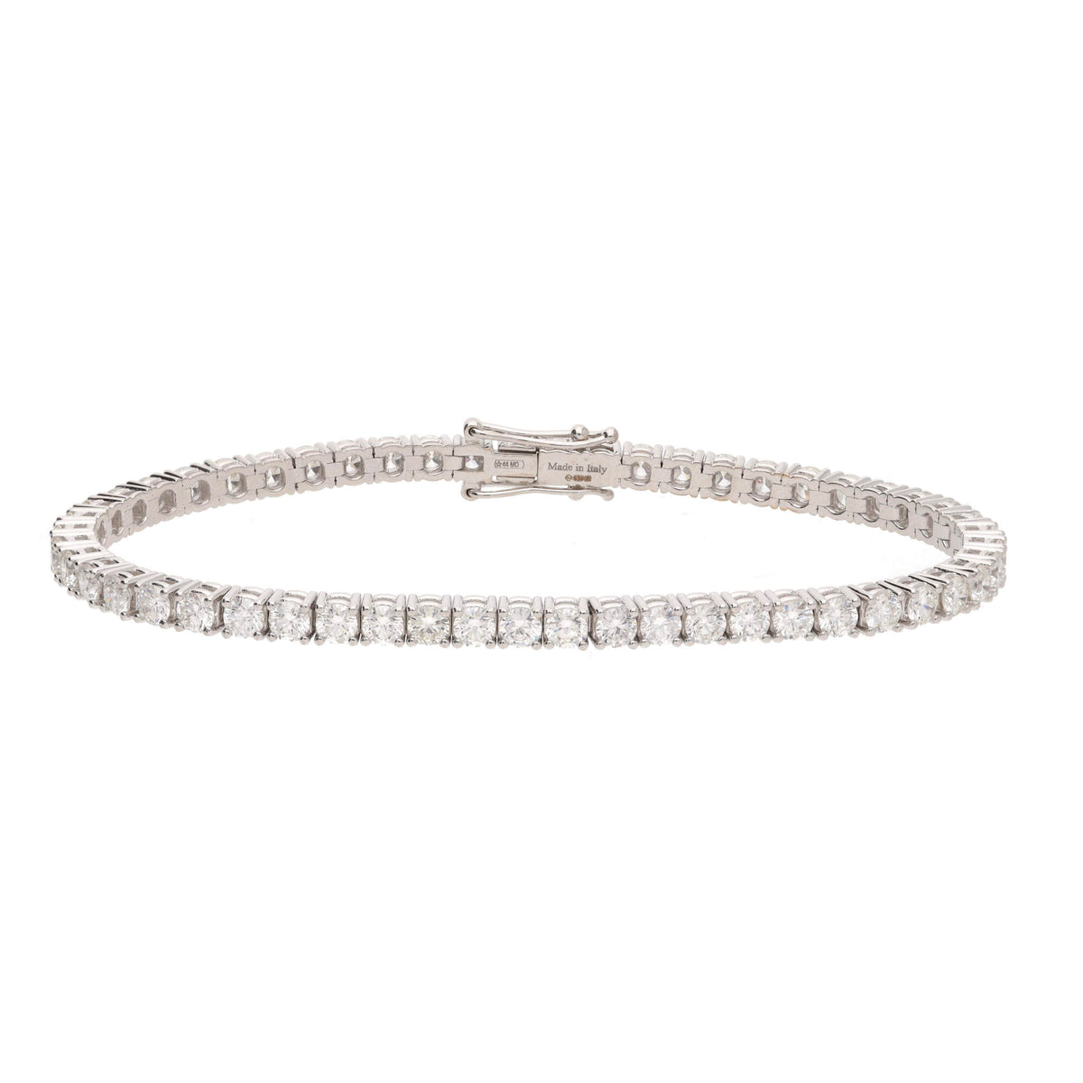 Diamond 5.67ct 18ct White Gold Tennis Bracelet - Michael Jones Jeweller
