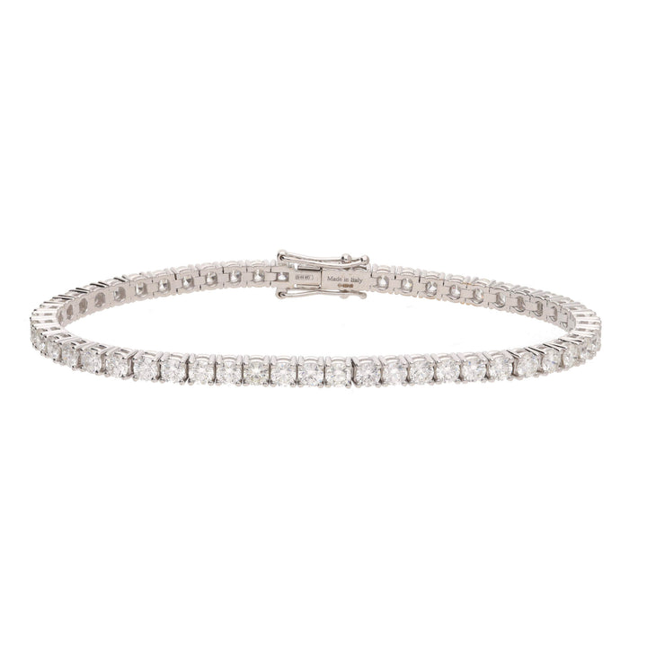 Diamond 5.67ct 18ct White Gold Tennis Bracelet - Michael Jones Jeweller