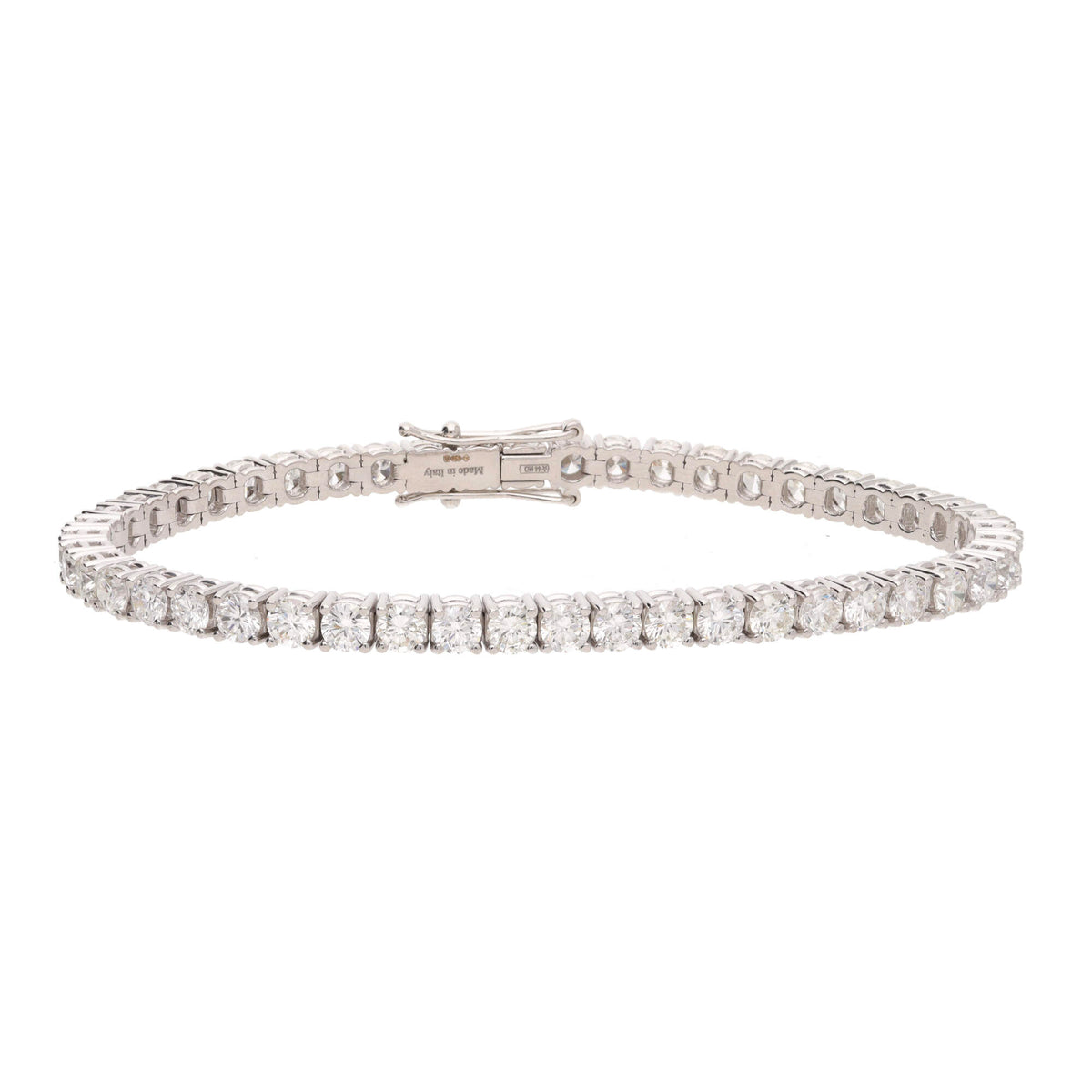 Diamond 8.00ct 18ct White Gold Tennis Bracelet - Michael Jones Jeweller