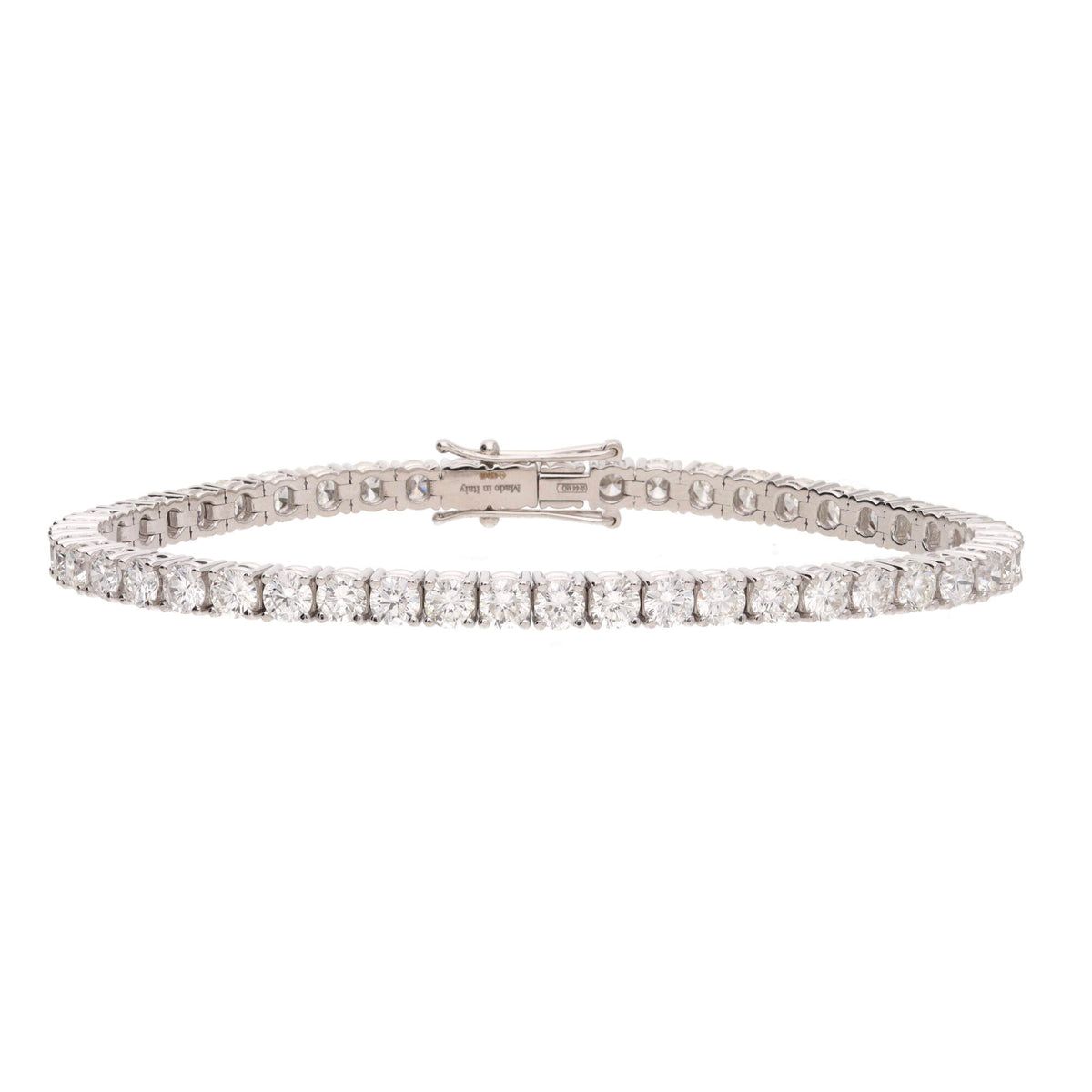 Diamond 8.00ct 18ct White Gold Tennis Bracelet - Michael Jones Jeweller