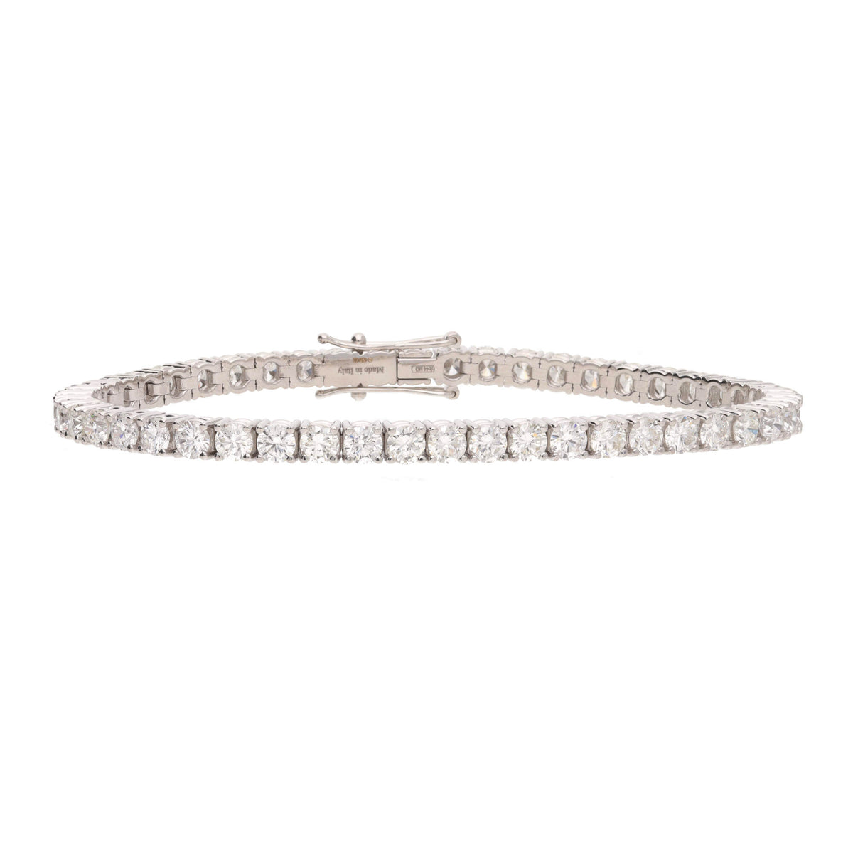 Diamond 8.00ct 18ct White Gold Tennis Bracelet - Michael Jones Jeweller