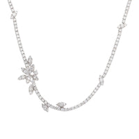 Diamond 8.27ct 18ct White Gold Floral Necklace