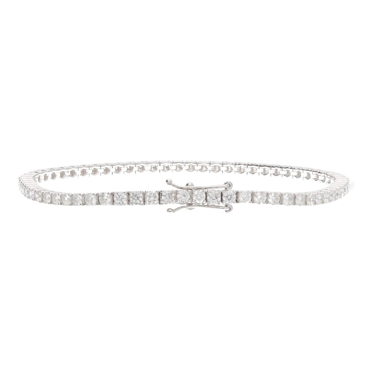 Diamond 3.05ct 18ct White Gold Line Bracelet - Michael Jones Jeweller