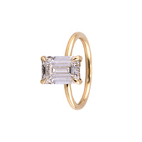 Laboratory Grown 3.09ct Emerald Cut Diamond 18ct Yellow Gold Solitaire Ring