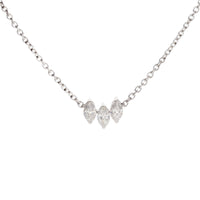 Histoire D'Elle Marquise Diamond 18ct White Gold Trio Necklace - Michael Jones Jeweller