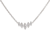 Histoire D'Elle Marquise Diamond 18ct White Gold Graduated Necklace
