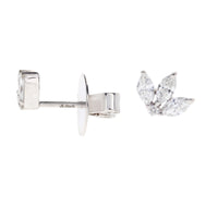 Histoire D'Elle Marquise Diamond 18ct White Gold Stud Earrings