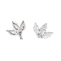 Histoire D'Elle Marquise Diamond 18ct White Gold Stud Earrings
