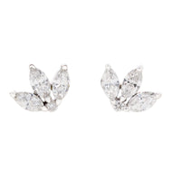Histoire D'Elle Marquise Diamond 18ct White Gold Stud Earrings