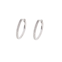 Histoire D'Elle Diamond 18ct White Gold Hoop Earrings