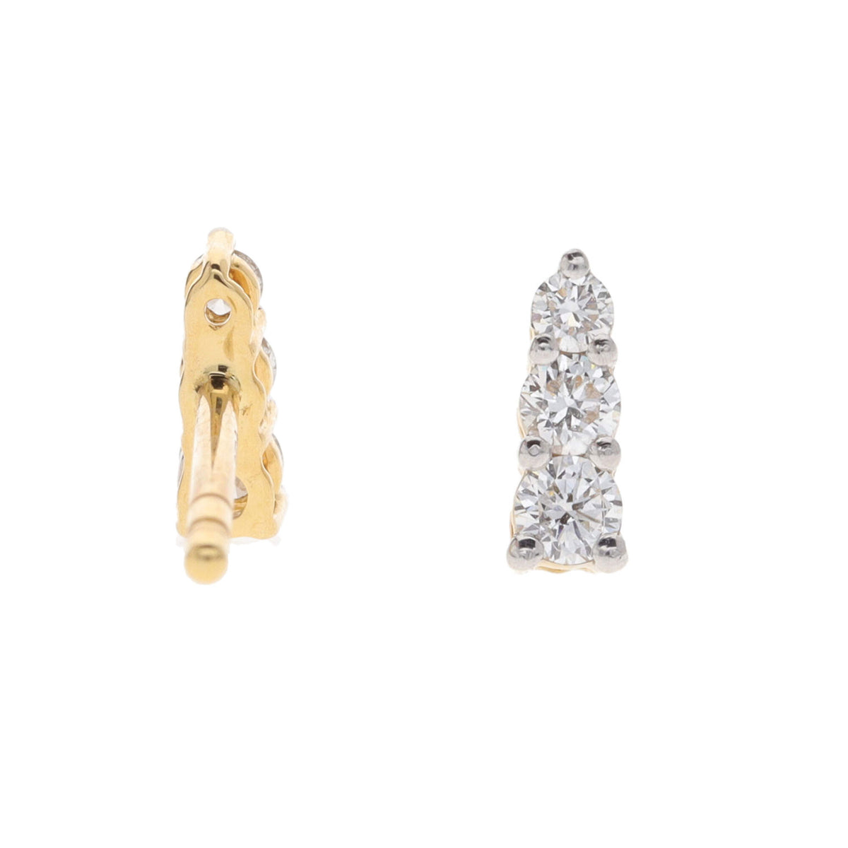 Histoire D'Elle Diamond 18ct Yellow Gold Graduated Stud Earrings - Michael Jones Jeweller