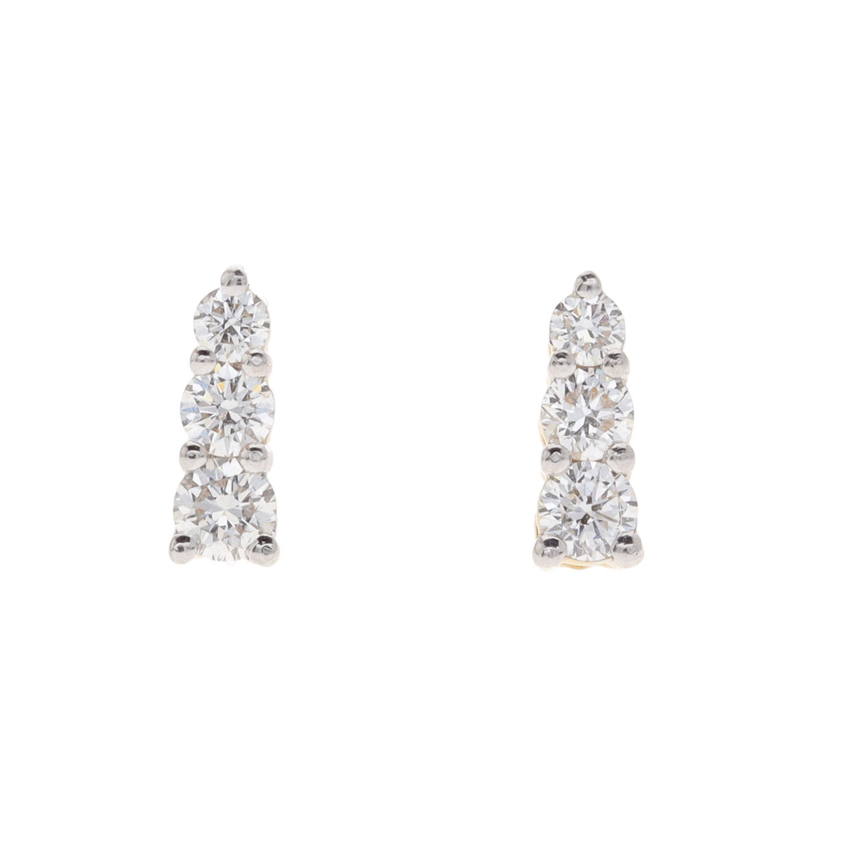 Histoire D'Elle Diamond 18ct Yellow Gold Graduated Stud Earrings - Michael Jones Jeweller
