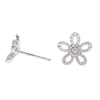 Histoire D'Elle Diamond 0.30ct 18ct White Gold Flower Cluster Stud Earrings - Michael Jones Jeweller