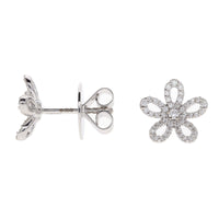 Histoire D'Elle Diamond 0.30ct 18ct White Gold Flower Cluster Stud Earrings - Michael Jones Jeweller