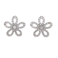 Histoire D'Elle Diamond 0.30ct 18ct White Gold Flower Cluster Stud Earrings - Michael Jones Jeweller