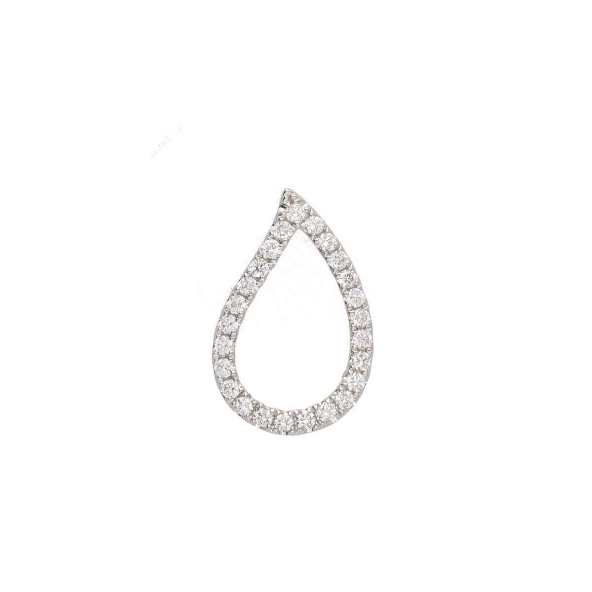 Diamond 0.28ct Open Teardrop 18ct White Gold Pendant - Michael Jones Jeweller