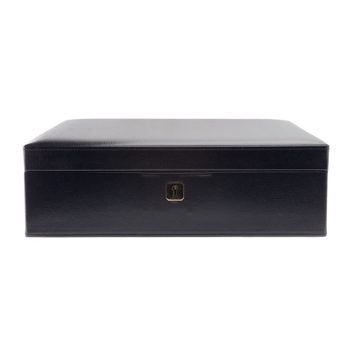 Black Leather Valet Box - Michael Jones Jeweller