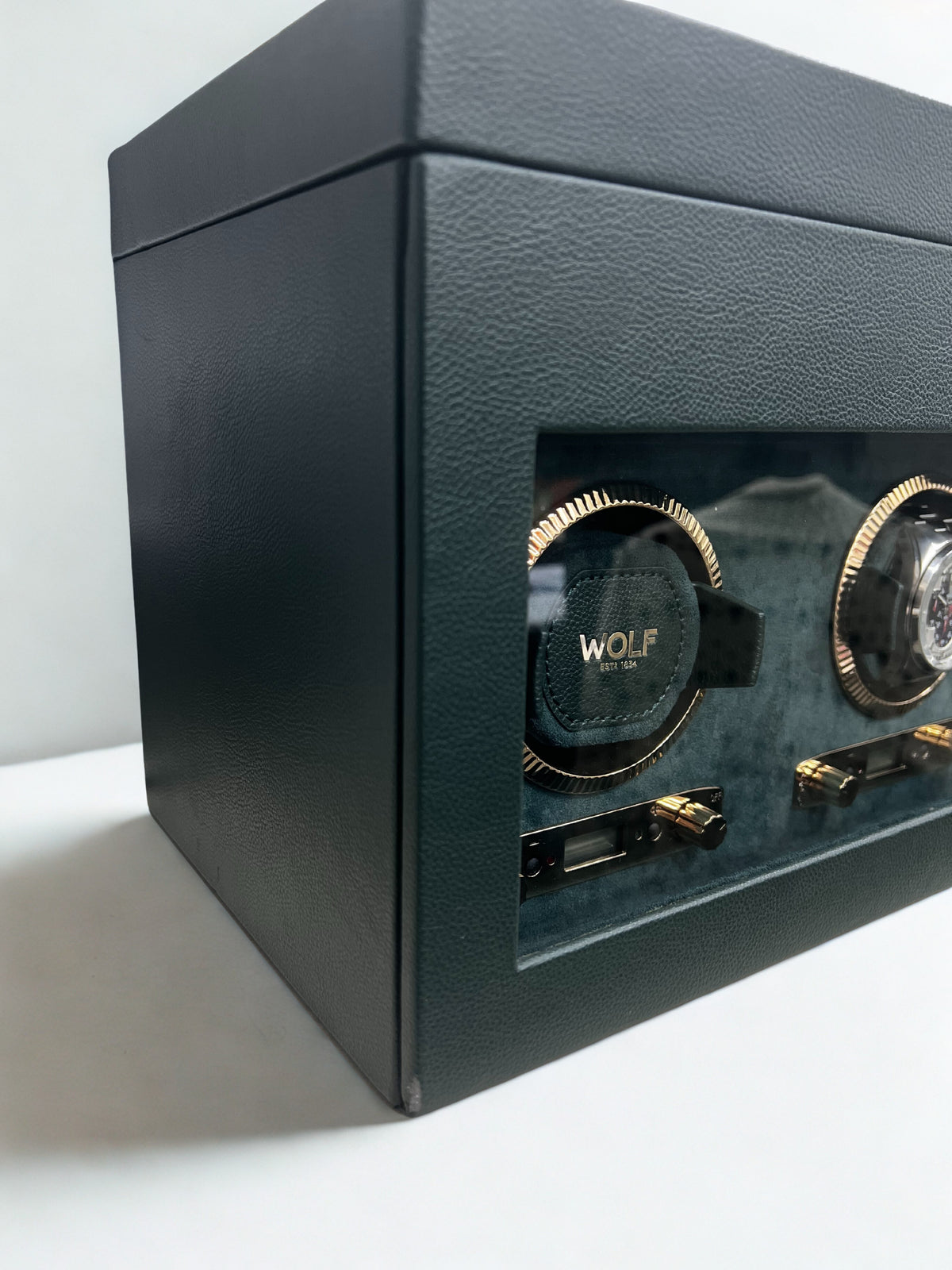 WOLF British Racing Green Triple Watch Winder - Michael Jones Jeweller
