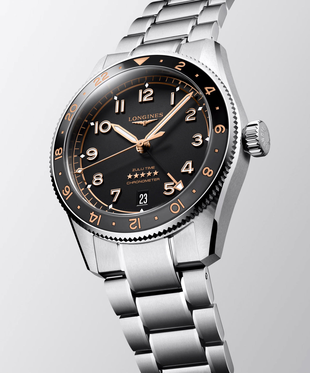 Longines SPIRIT ZULU TIME 39mm Automatic Watch L38024506 - Michael Jones Jeweller