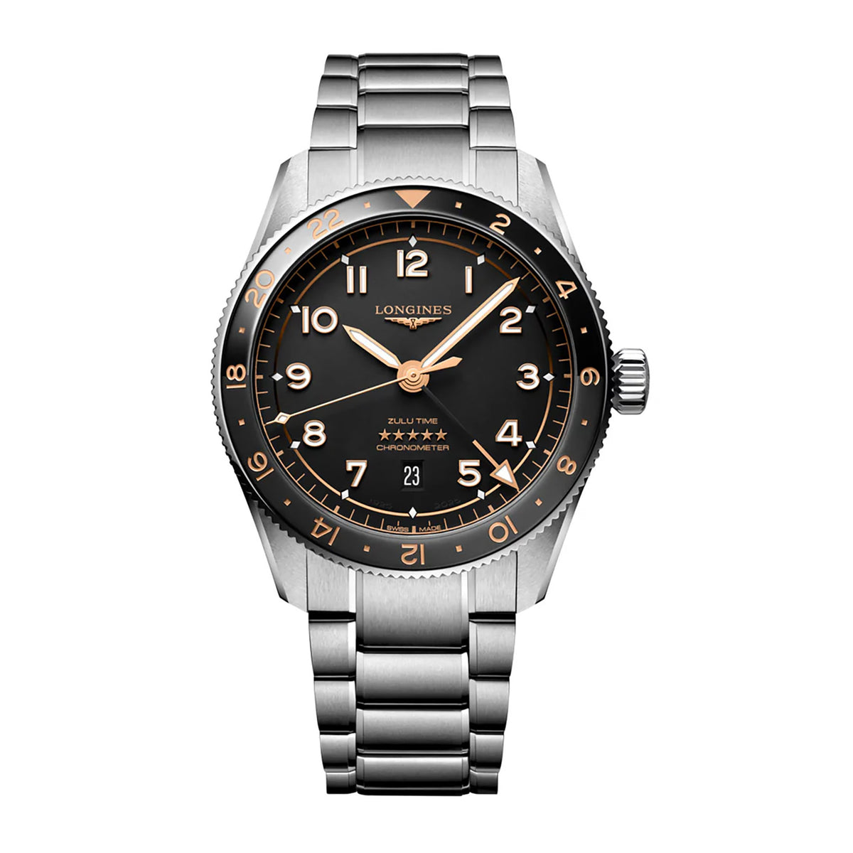 Longines SPIRIT ZULU TIME 42mm Automatic Watch L38124506 - Michael Jones Jeweller