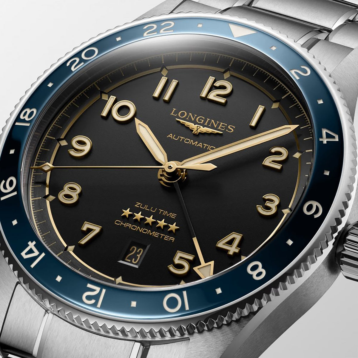Longines SPIRIT ZULU TIME 42mm Automatic Watch L38124606 - Michael Jones Jeweller