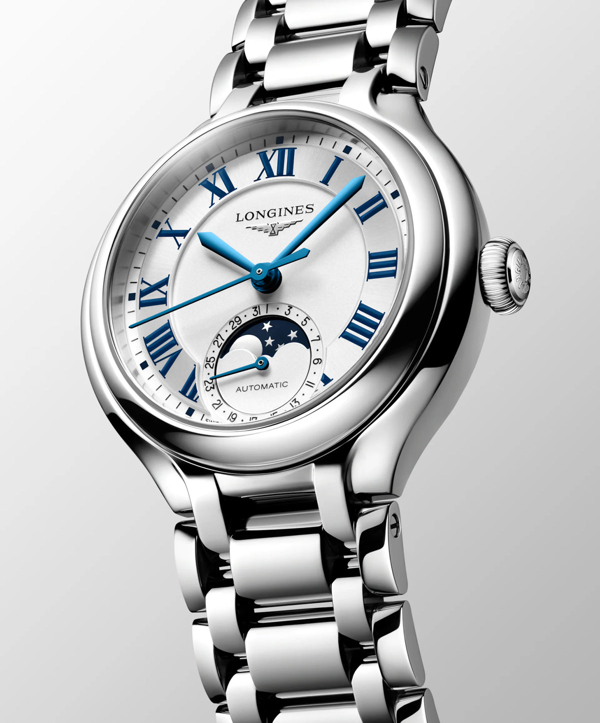 Longines PRIMALUNA MOONPHASE 34mm Automatic Watch L81264716 - Michael Jones Jeweller