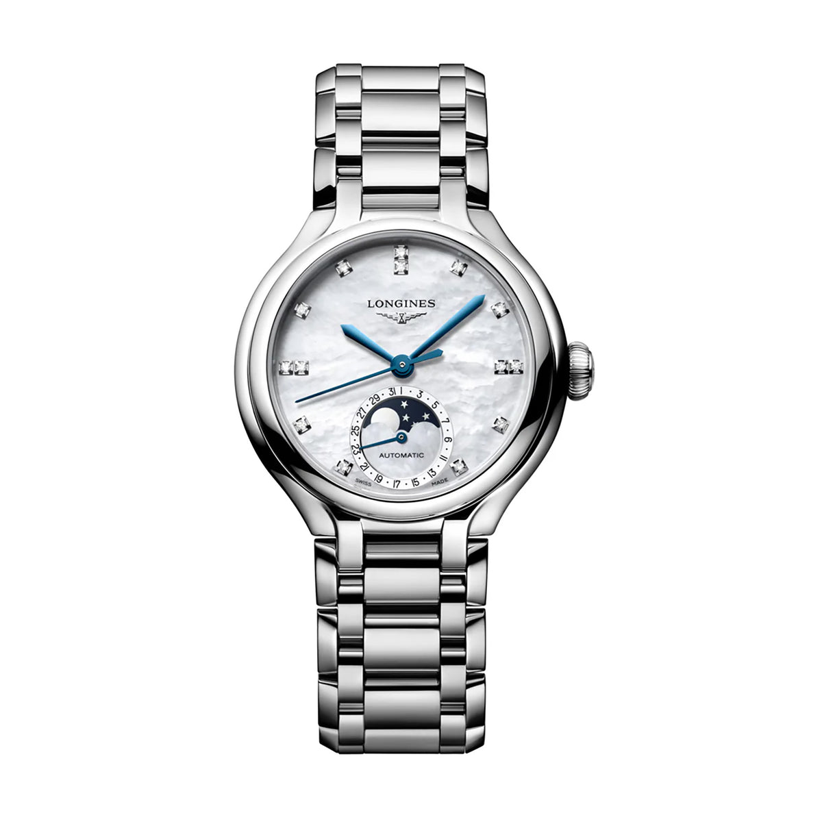 Longines PRIMALUNA MOONPHASE 34mm Automatic Watch L81264876 - Michael Jones Jeweller