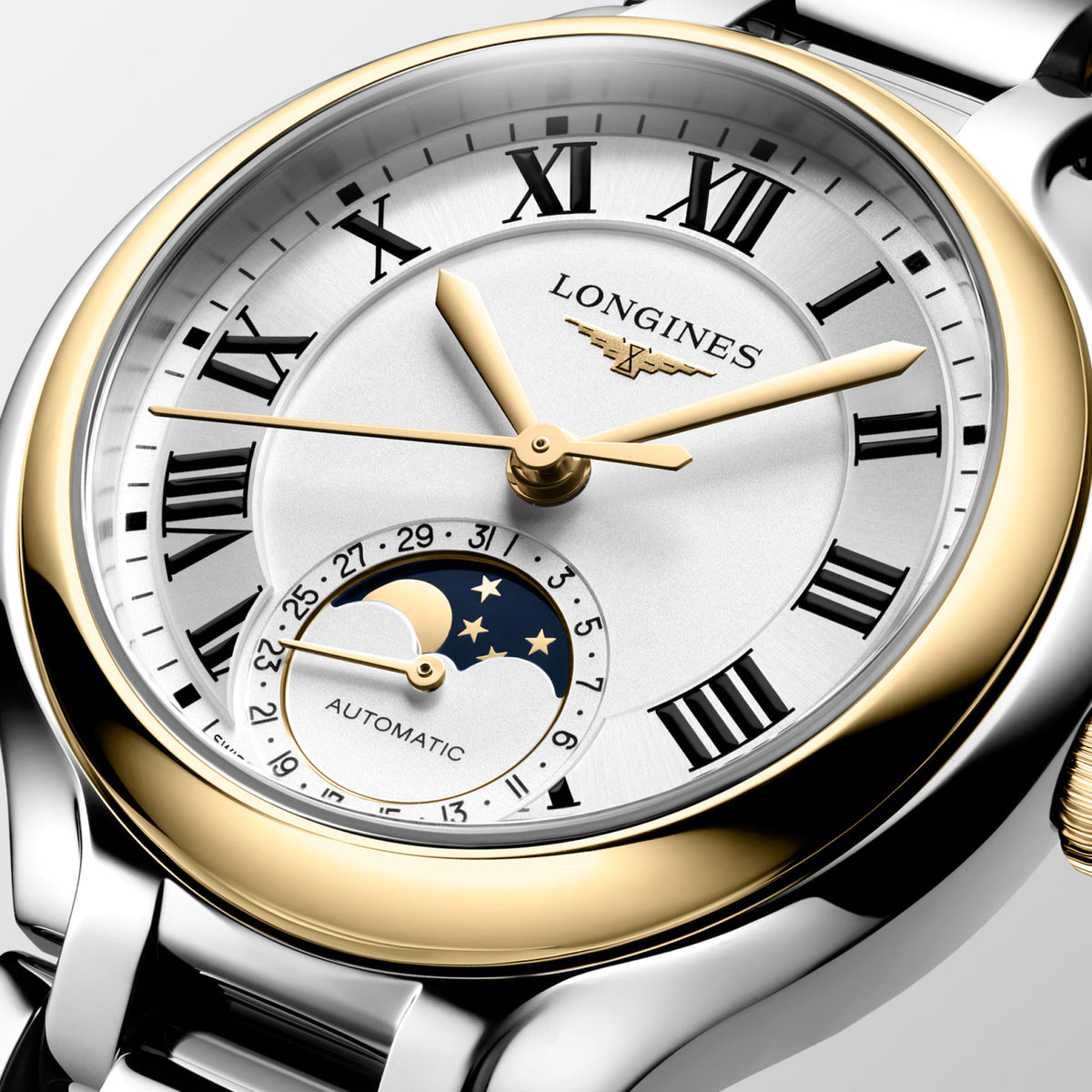 Longines PRIMALUNA MOONPHASE 34mm Automatic Watch L81265797 - Michael Jones Jeweller