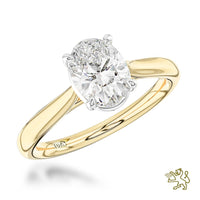 Oval Solitaire 1.03ct E VS1 Laboratory Grown Diamond Yellow Gold/Platinum Ring - Michael Jones Jeweller