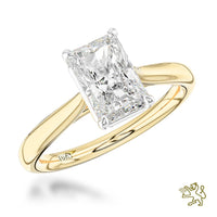 Lab Grown Radiant Solitaire 1.50ct E VVS2 LG Diamond Yellow Gold/Platinum Ring - Michael Jones Jeweller