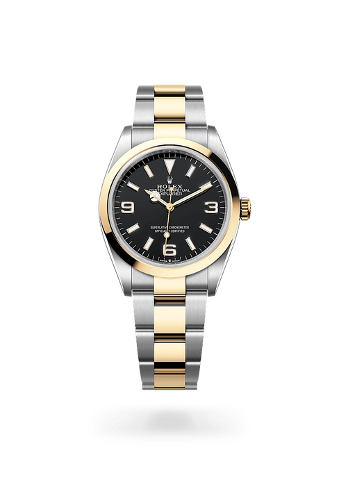 Rolex Explorer in Yellow Rolesor - combination of Oystersteel and yellow gold, M124273-0001 - Michael Jones Jeweller