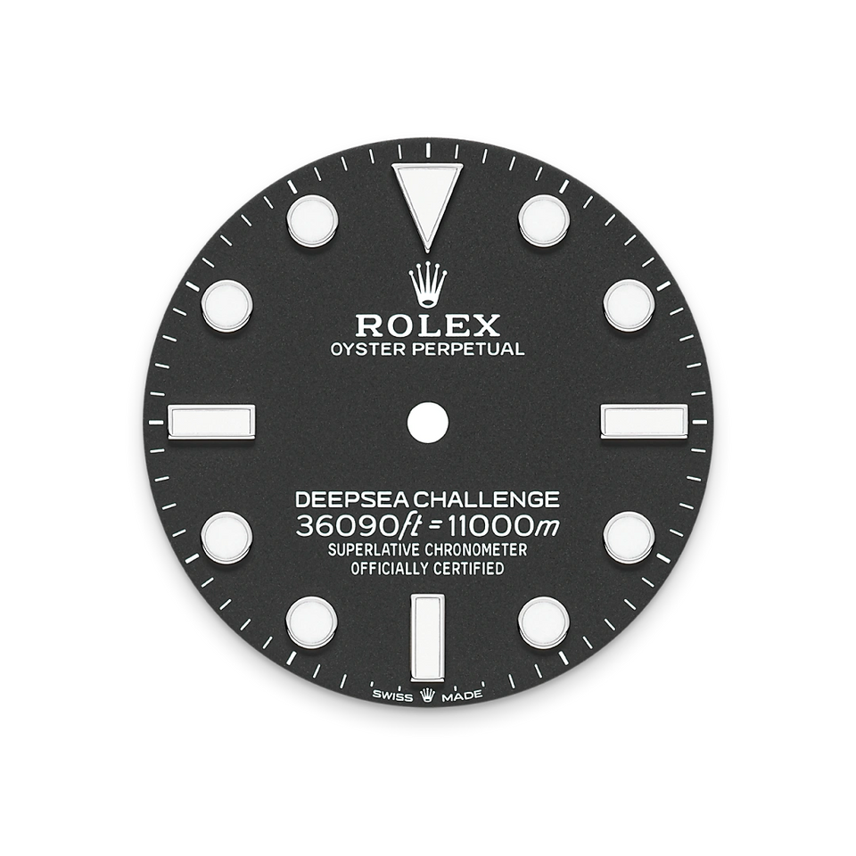 Rolex Deepsea Challenge watch dial on a white background