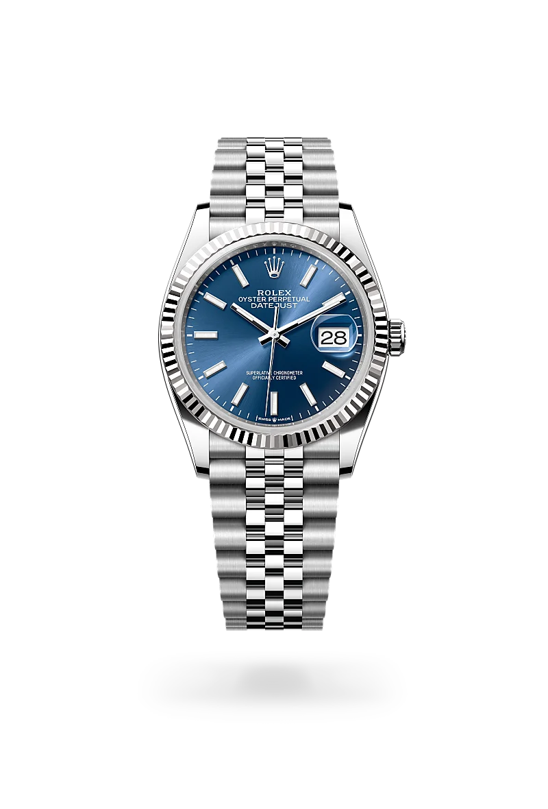 Rolex Datejust in White Rolesor - combination of Oystersteel and white gold, M126234-0017 - Michael Jones Jeweller