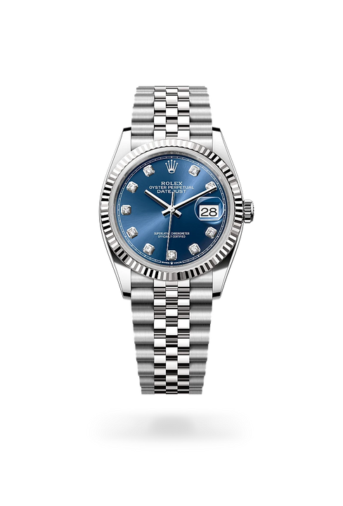 Rolex Datejust in White Rolesor - combination of Oystersteel and white gold, M126234-0037 - Michael Jones Jeweller