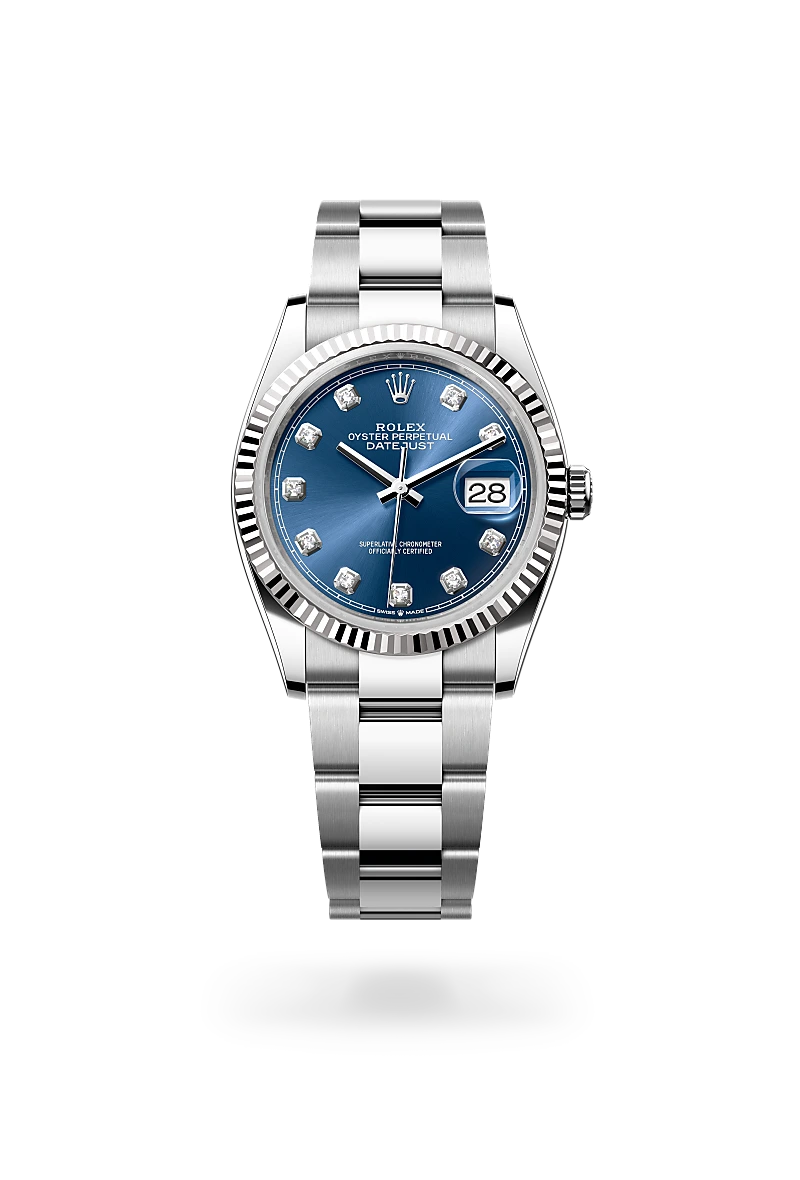 Rolex Datejust in White Rolesor - combination of Oystersteel and white gold, M126234-0038 - Michael Jones Jeweller