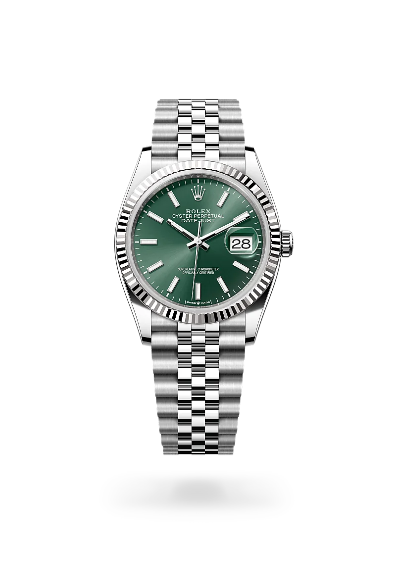 Rolex Datejust in White Rolesor - combination of Oystersteel and white gold, M126234-0051 - Michael Jones Jeweller