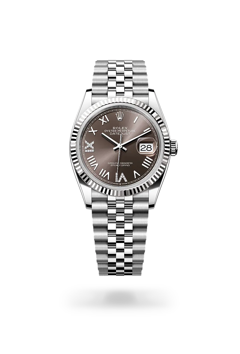 Rolex Datejust in White Rolesor - combination of Oystersteel and white gold, M126234-0071 - Michael Jones Jeweller