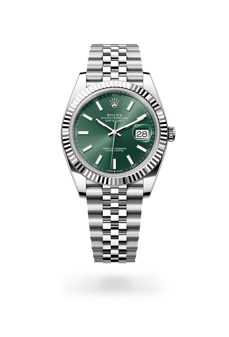 Rolex Datejust in White Rolesor - combination of Oystersteel and white gold, M126334-0028 - Michael Jones Jeweller