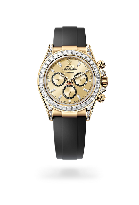 Rolex Cosmograph Daytona in 18 ct yellow gold with lugs set with diamonds, M126538TBR-0004 - Michael Jones Jeweller