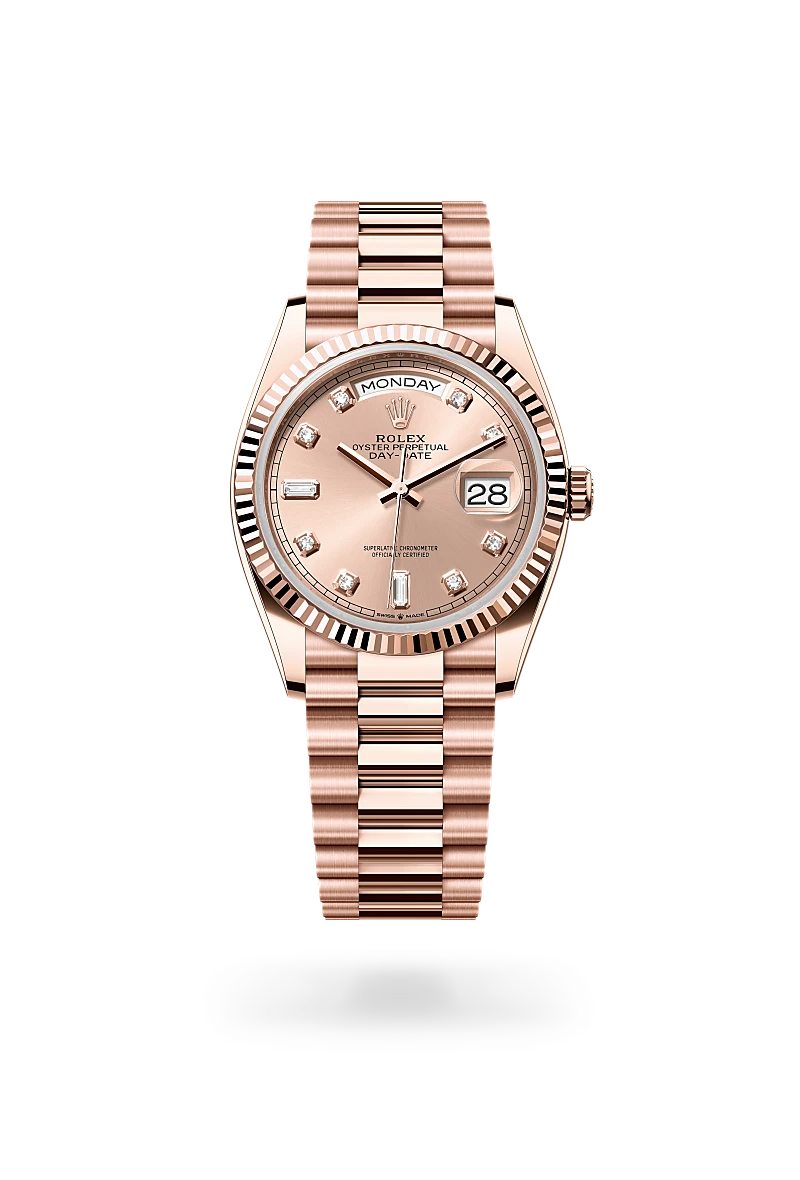 Rolex Day-Date in 18 ct Everose gold, M128235-0009 - Michael Jones Jeweller