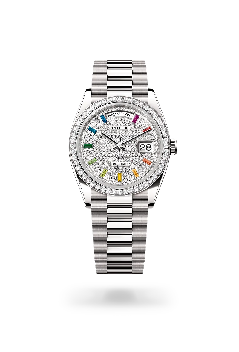 Rolex Day-Date in 18 ct white gold, M128349RBR-0081 - Michael Jones Jeweller