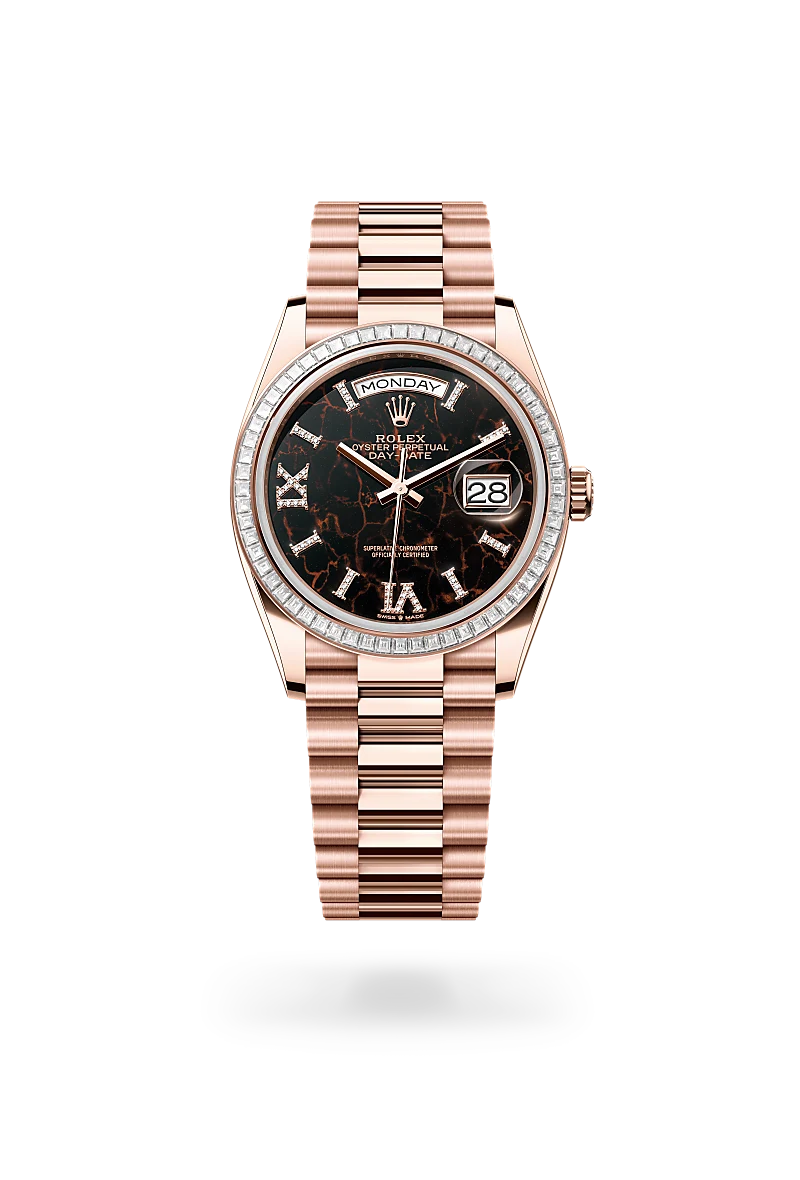 Rolex Day-Date in 18 ct Everose gold, M128395TBR-0010 - Michael Jones Jeweller